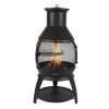 Chiminea, 22 Inch Outdoor Wood Burning Firepit, Iron Spherical Fireplace for BBQ & Warming, Wooden Fire Pit with Grill Mesh
