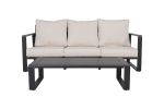 Three-person sofa + rectangular coffee table, light brown cushions YB15052 (Tino Tino)