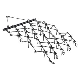 Drag Harrow, 4 ft x 5.6 ft Durable Chain Harrow with 80 Sharp Teeth, Suitable for ATV UTV Tractor, Ideal for Soil Preparation, Seeding