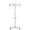 Rolling TV Stand, Mobile TV Cart for 32-70 Inch Screens, 25° Left-Right Rotation and Height Adjustable TV Mount with Tray