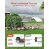 Metal Chicken Coop, 9.8x19.3x6.5 ft Large Walk-in Chicken Runs with Cover, Doom Roof Hen House Enclosure with Security Lock