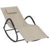 Rocking Chair UV & Water Resistant for Sunbathing Garden Pool Light Brown