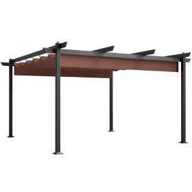 13' x 13' Aluminum Retractable Pergola Canopy, Outdoor Pergola for Garden, Patio, Backyard, Deck, Brown