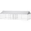 Two Room Outdoor Dog Kennel, Dog Run with Roof, Waterproof UV-Resistant Cover, Secure Lock, 19.7' x 7.5' x 5.2'