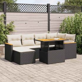Garden Sofa Set Black and Cream White