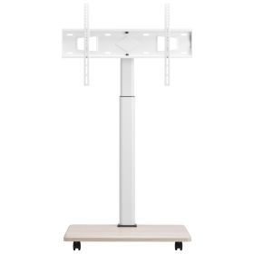 Rolling TV Stand, Mobile TV Cart for 32-70 Inch Screens, 25° Left-Right Rotation and Height Adjustable TV Mount on Wheels