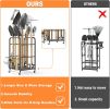 Garden Tool Organizer Stand with Wheels, Rakes Shovels Yard Tools Stand for Garage, Shed, Garden, Indoor/Outdoor Long-Handled Tools Cart