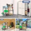 Garden Tool Organizer with Wheels for Garage, Large Storage Capacity, Rakes/Shovels/Yard Tools Storage Stand for Shed, Garden