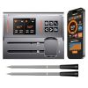 Dual Probes Meat Thermometer, Smart Digital Magnetic Standalone Base, Bluetooth Wireless Meat Thermometer Remote Tracking and Real-Time Readings