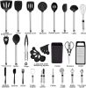 Kitchen Utensil Set-Silicone Cooking Utensils-33 Kitchen Gadgets & Spoons for Nonstick Cookware-Silicone and Stainless Steel Spatula Set-Best Kitchen