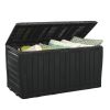 Marvel 71 Gallon Durable Resin Outdoor Deck Box Storage Organization, Graphite