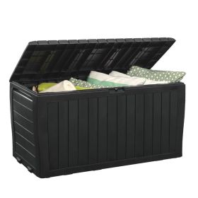 Marvel 71 Gallon Durable Resin Outdoor Deck Box Storage Organization, Graphite