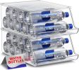 Water Bottle Organizer for Fridge with Lid – Holds 9 Bottles – Stackable Drink Organizer for Refrigerator