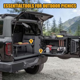 Tailgate Storage Box Organizer with Concealed Table for Bronco 2021+