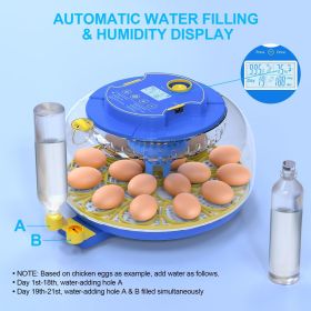 18 Egg Incubator with Automatic Egg Turning and Humidity Control, 360° View Auto Water Adding