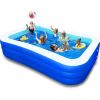 Inflatable Pool for Kids and Adults, 118" X 68" X 22" Oversized Thickened Family Swimming Pool for Toddlers, Outdoor, Garden, Backyard