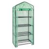 69x49x160cm Black Iron Pipe Pointed Mini Flower Stand With 4 Layers Of Grid, With Zipper Rolling Door, PE Cloth Green House(SAME AS99351374)