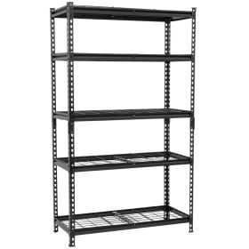 5-Tier Storage Shelf,72''H Heavy Duty Adjustable Garage Shelving Unit for Garage,Warehouse,2250 lb Load,36''W x 18''D x 72''H,Black