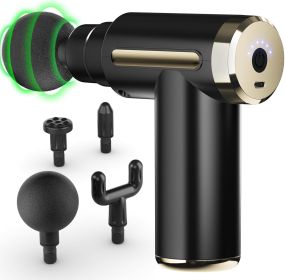 Massage Gun Deep Tissue for Pain Relief with 4 Massage Heads & 6 Speeds, Electric Mini Handheld Body Massager for Any Pain Relief