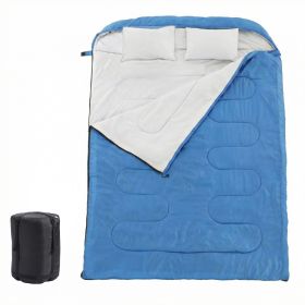 Adult double warm sleeping bag with pillow, lightweight, portable and compact double sleeping bag