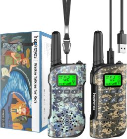Walkie Talkies for Kids Rechargeable,Toys for Boys and Girls Ages 3-12, 2 Pack Long Range 2-Way Radios, Birthday Gifts,Christmas Stockings