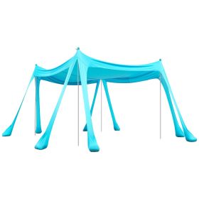 Beach Tent Sun Shelter, UPF50+ Sun Protection, 6.6 ft Tall, 10 x 10 ft, Easy Pop Up Beach Canopy with Sandbags, Stability Poles, Sand Shovels