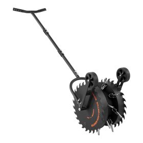 Rolling Lawn Core Aerator, 16.6 in Coring Aerator Roller with Anti-Clog Tines, Heavy Duty & Rust-Resistant