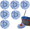 6 Pack Spin Mop Replacement Heads Compatible with Ocedar RinseClean 2 Tank Mop System