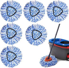 6 Pack Spin Mop Replacement Heads Compatible with Ocedar RinseClean 2 Tank Mop System