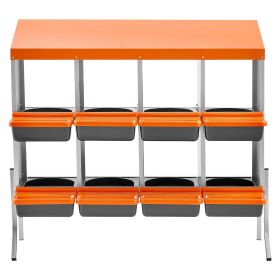 Chicken Nesting Boxes, 8 Compartments, with Support Legs, Easy Egg Collection, Galvanized Steel and High-Strength Plastic