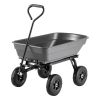 Garden Dump Cart, 600 lbs Poly Dump Cart, Garden Carts Dumps Wagon with 90° Quick-Dumps Mechanism, 180° Swivel Wheels, 270° Flexible Rotating Bearings