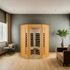 Two person hemlock indoor far infrared sauna room for your indoor or outdoor area.