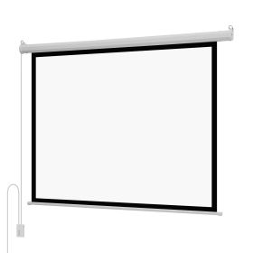 Motorized Projector Screen, 72 inch 4:3 1080 HD Electric Projection Screen, Wall Mounted Projection Dispaly Projector with Remote Control