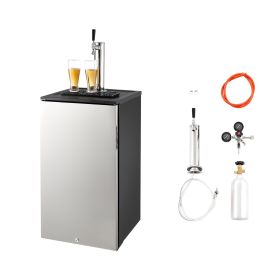 Beer Kegerator, Single Tap Commercial Draft Beer Dispenser for D system, Refrigerator With Shelves, Hold 1 Sixth Keg, 2.5lbs CO2 Tank, 92L