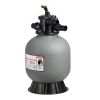 Sand Filter, 18-Inch, 40 GPM Above Inground Swimming Pool Sand Filter System, with 7-Way Multi-Port Valve, Backwash, Rinse, Recirculate, Waste, Winter