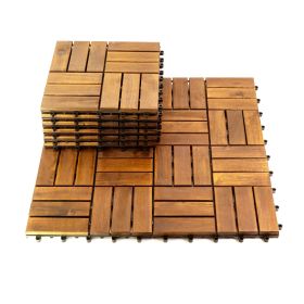 10PC 12inch*12inch  High-quality Acacia wood modular flooring, model 064, is easy to install and enhances your home's elegance and comfort.