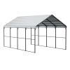Heavy Duty Metal Carport, 12' x 20' Outdoor Carport with Galvanized Steel Frame & Roof, Car Tent Garage Shade with Removable Sidewalls