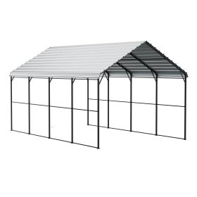 Heavy Duty Metal Carport, 12' x 20' Outdoor Carport with Galvanized Steel Frame & Roof, Car Tent Garage Shade with Removable Sidewalls