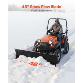 Snow Plow Kit, 48in Universal Snow Plow Attachment, Height & Left-Right Adjustable, Quick To Detach, Steel ATV Scrape Blade, 3 Mount Options