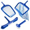 Swimming Pool Cleaning Kit, Includes 2 Detachable Brush Heads (20 Inch / 5.5 Inch) and 2 Pool Skimmer Nets