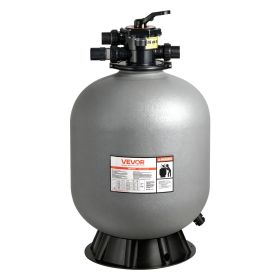Sand Filter, 24-Inch, 65 GPM Above Inground Swimming Pool Sand Filter System, with 7-Way Multi-Port Valve, Backwash, Rinse, Recirculate, Waste, Winter