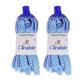 Mr Cleanie Chequered Strip Mop Replacement Head for Household Cleaning Kitchen Bathroom