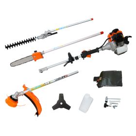 4 in 1 Multi-Functional Trimming Tool, 56CC 2-Cycle Garden Tool System with Gas Pole Saw, Hedge Trimmer, Grass Trimmer, and Brush Cutter EPA Comp
