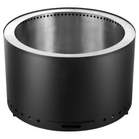 Smokeless Fire Pit Stove Bonfire, H: 18 in x Dia: 28 in ,Wood Burning Fireplaces with Removable Ash Pan