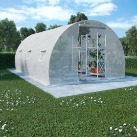 Greenhouse White PE mesh fabric, galvanized steel 145.3ft²