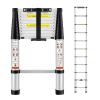 Telescoping Ladder, 10.5 FT Aluminum One-button Retraction Collapsible Extension Ladder, 375 LBS Capacity with Non-slip Feet
