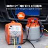 Refrigerant Recovery Tank, 30 LBS Capacity, 400 psi Portable Cylinder Tank with Y-Valve for Liquid/Vapor