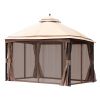 Patio Gazebo for 10-12 Person, 10 x 13 FT Backyard Gazebo, with Mosquito Netting, Metal Frame, and PU Coated 180G Polyester