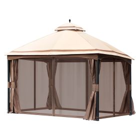 Patio Gazebo for 10-12 Person, 10 x 13 FT Backyard Gazebo, with Mosquito Netting, Metal Frame, and PU Coated 180G Polyester