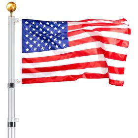 20FT Telescoping Flag pole Kit, Heavy Duty Aluminum Alloy in Ground Flag Poles for Outside, 3 Display Modes Flagpole with 3x5 American Flag